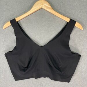 Hanes Black‎ Seamless Comfort Full Support Bra 3XL/3TG Wirefree V-Neck